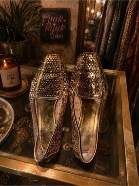 Kate Spade New York BronzeMetallic Woven Mosaic Ballet Flats W’s Size 9 Ital